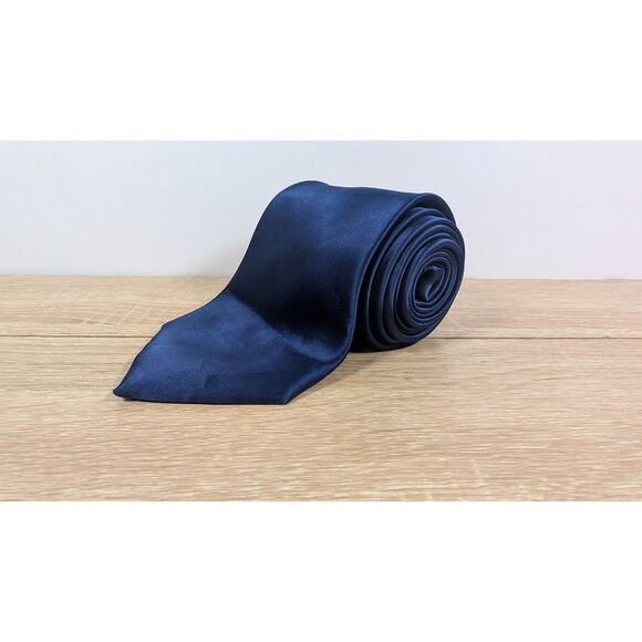 Countess Mara Men’s Silk Tie – Navy Blue Necktie – Classic Formal Business Wear - Picture 1 of 3